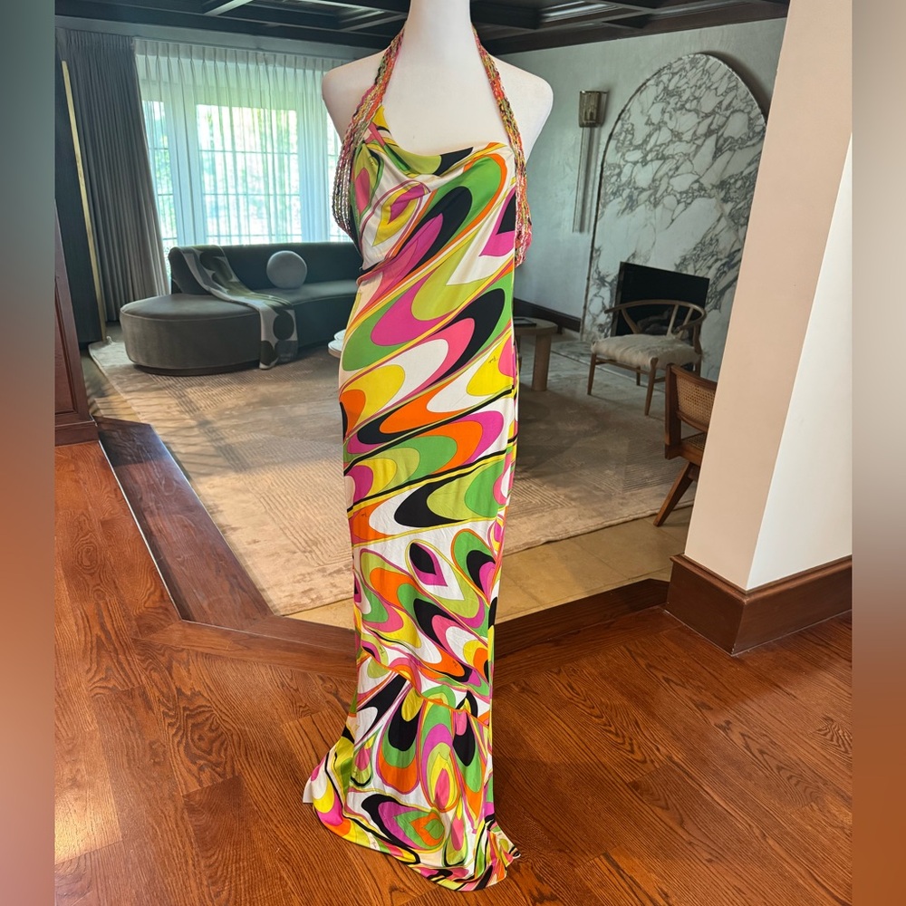 EMILIO PUCCI vintage backless maxi dress size M